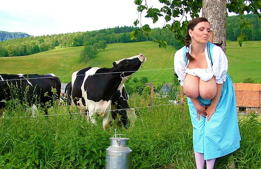 Зрелые доярки без трусов