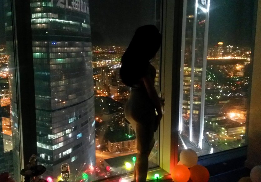 Вид с окна Москва Сити ночью